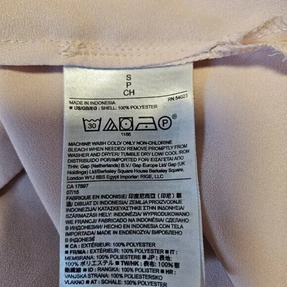 BANANA REPUBLIC Blouse/ top in Soft Pink S with necktie ribbon - Picture 5 of 6